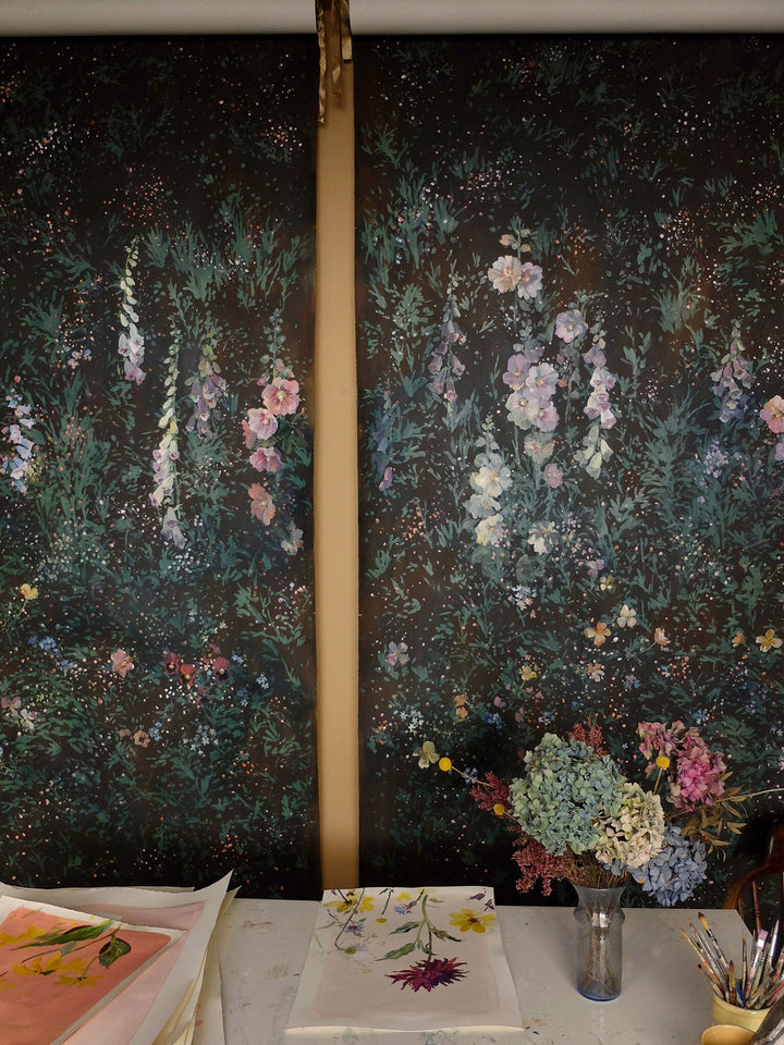 Midnight Garden Wallpaper by Flora Roberts