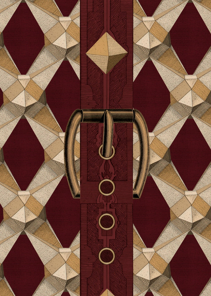Mind-the-gap-orient-express-wallpaper-luxury-detail-buckles-straps-woodwork-studs-Bordeaux-WP30173