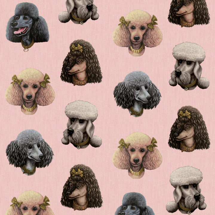 Poodle Parlour Wallpaper in Pink Paws