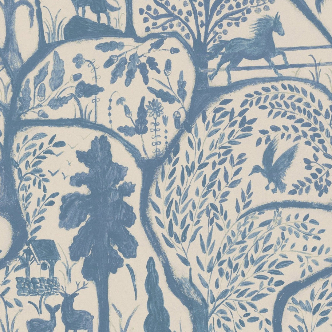 the-enchanted-woodland-dusk-wallpaper-minnie-kemp-mindthegap-collaboration-transylvanian-woodland-landscape-blue-taupe