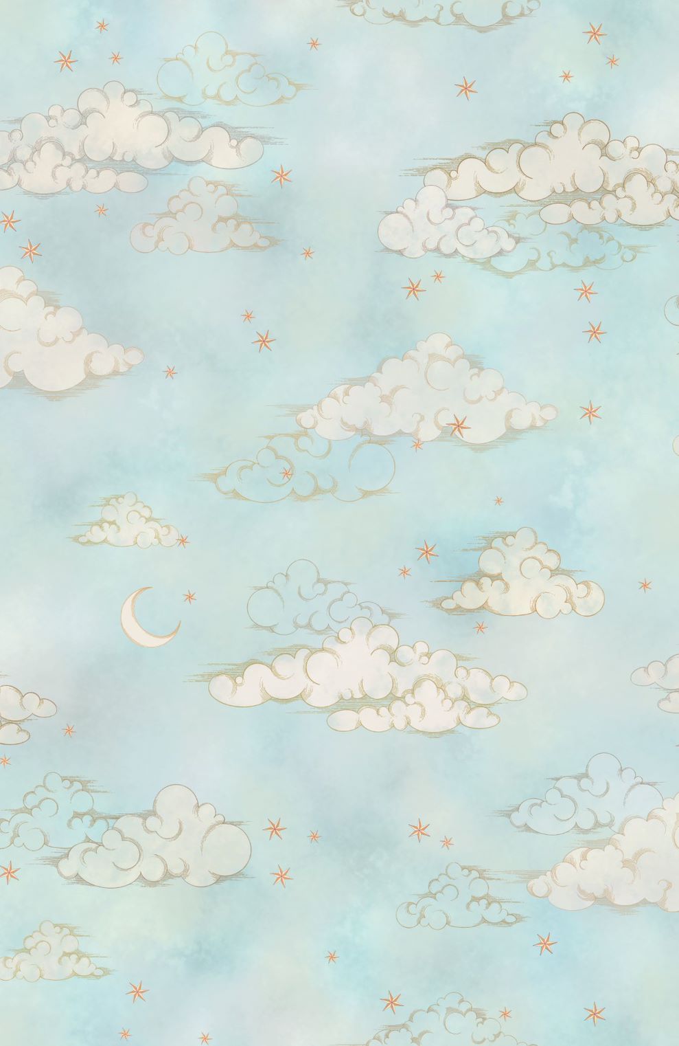 starry-blue-night-sky-stars-clouds-moon-wallpaper-green