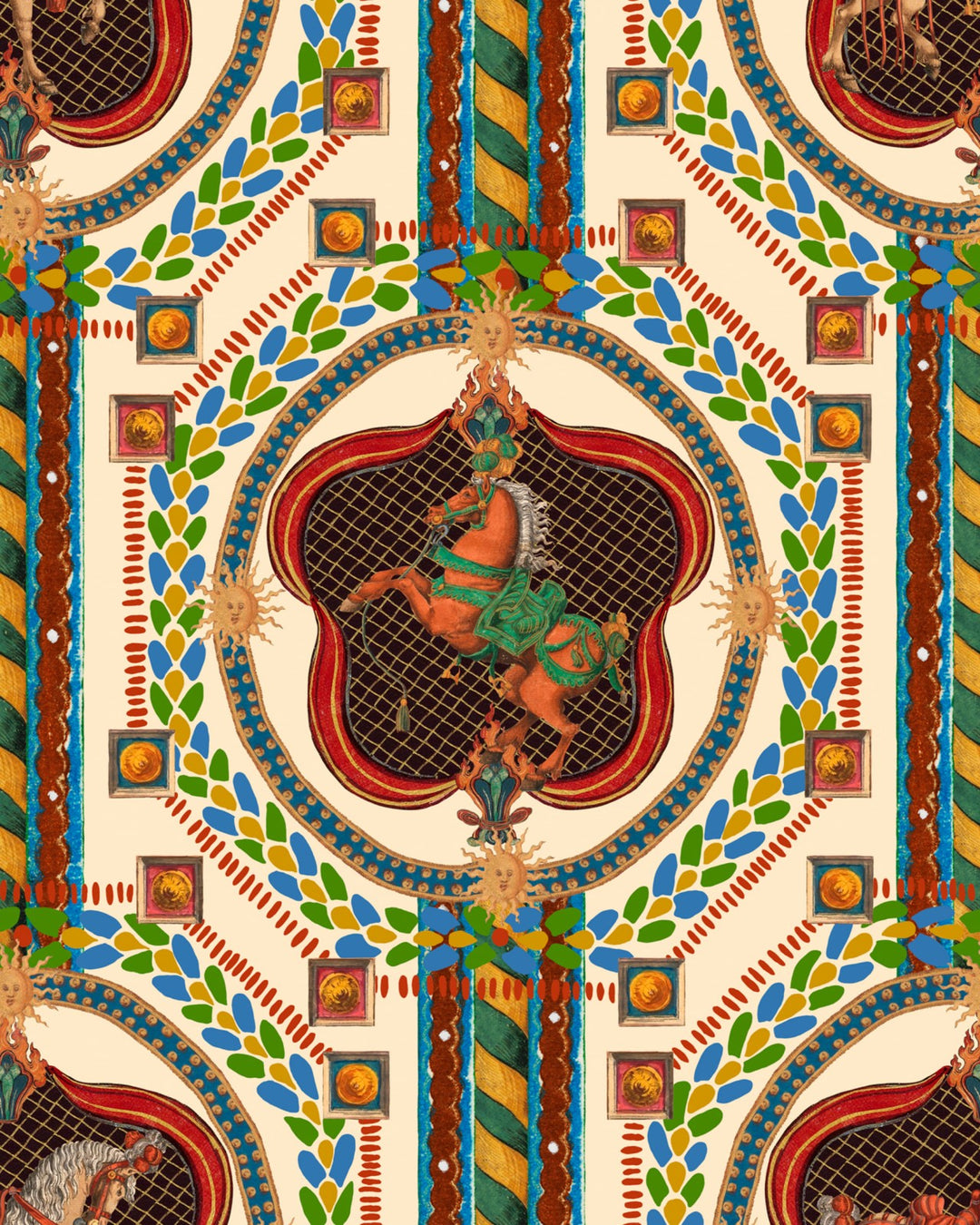 Venetian Ornament Wallpaper in Anthracite
