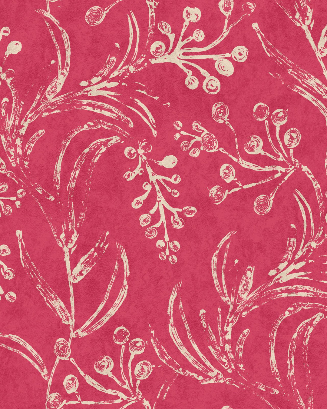 minnie-kemp-mindthegap-collaboration-raspberry-pink-taupe-wallflower-block-print-floral-wallpaper-design-folk