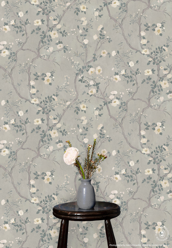 Hamilton-west-wallpaper-flora-roberts-camillia-trailing-blooms-soft-vintage-background-camillia-flower-leaves-branches-dove