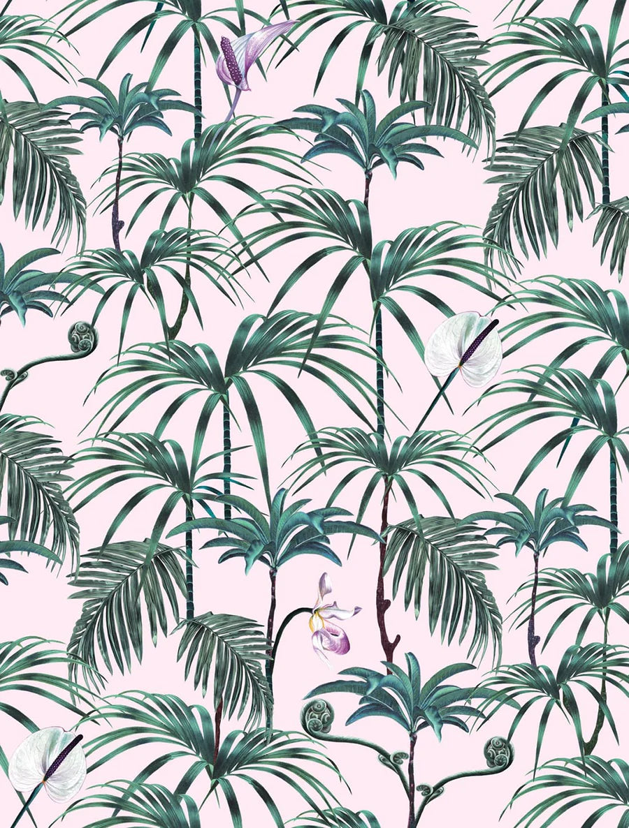 witch-and-watchman-wallpaper-elysian-palms-pink-palms-fiddleheads-orchids-retro-styling-palm-print-soft-pink-background