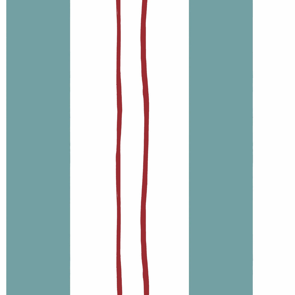 Annika-Reed-Wobble-wallpaper-blue-and-red-striped-blue-stripes-red-lines-madern-classic-striped-wallpaper-large-scale