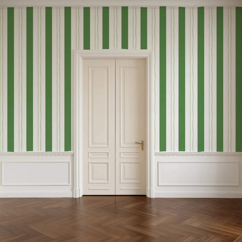 Annika-Reed-Wobble-Wallpaper-Greens-Large-sclae-hand-drawn-wobbly-lines-modern-stripe-wallpaper-fresh-greens