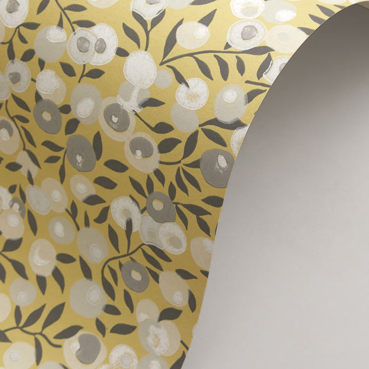 Liberty-fabrics-wallpaper-Wiltshire-Blossom-Soft-Fennel- 07231001G-yellow-berry-floral-ditsy-print-achive-collection