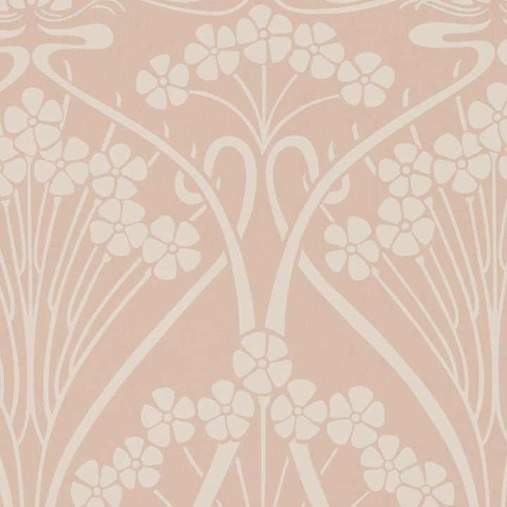 Liberty-fabrics-wallpaper-07241002L-ointment-pink-Lanthe-Mono-heritage-iconic-print-block-printed-archive-wallcovering-vintage-art-nouveau-deco