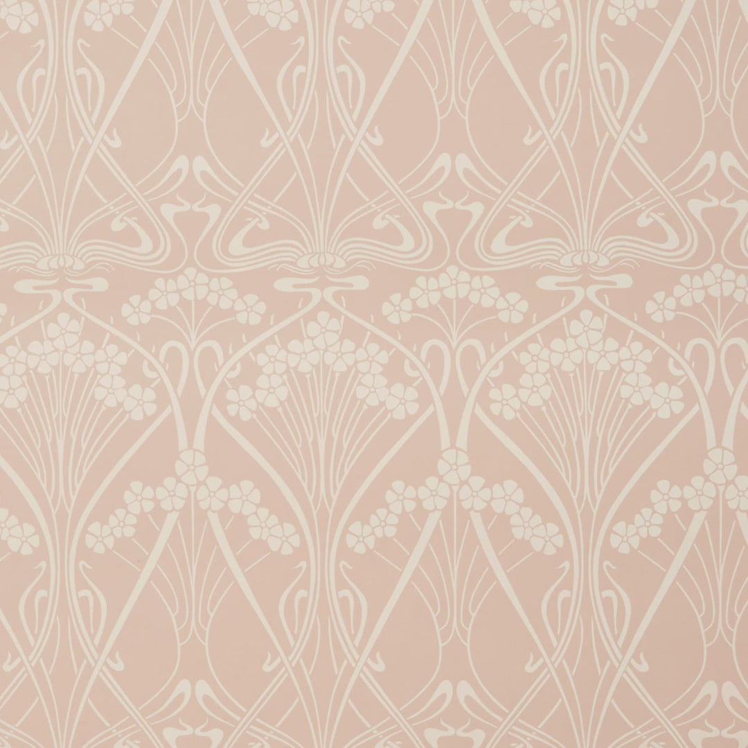 Liberty-fabrics-wallpaper-07241002L-ointment-pink-Lanthe-Mono-heritage-iconic-print-block-printed-archive-wallcovering-vintage-art-nouveau-deco  