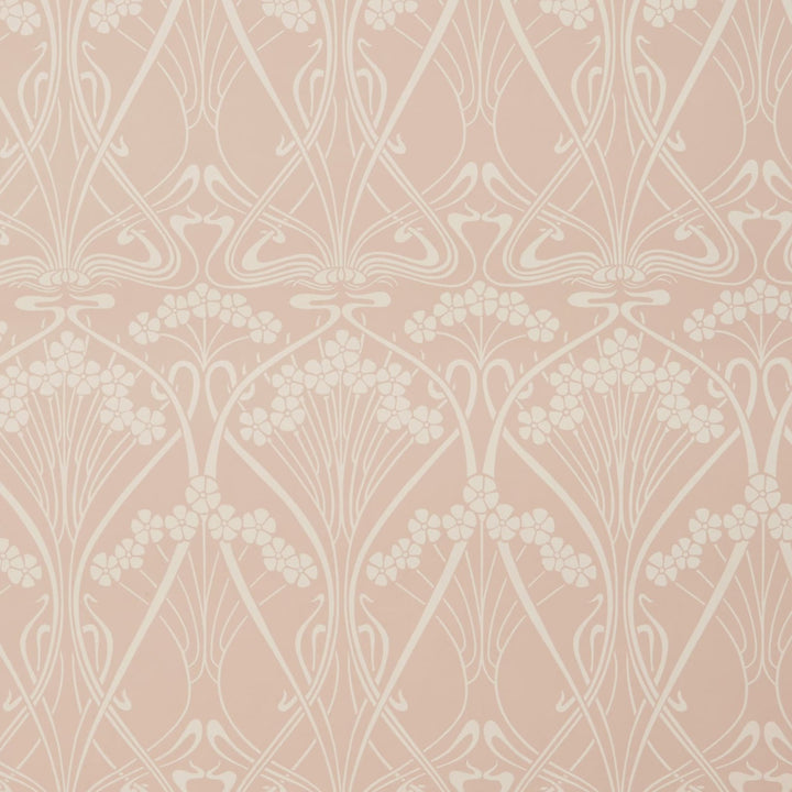 Liberty-fabrics-wallpaper-07241002L-ointment-pink-Lanthe-Mono-heritage-iconic-print-block-printed-archive-wallcovering-vintage-art-nouveau-deco  