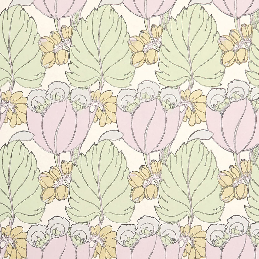 Liberty-fabrics-regency-tulip-wallpaper-Lichen-07231002F-pinks-greens-yellow-floral-archive-print-art-deco-wallpaper