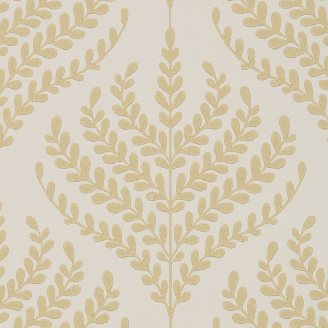 Liberty-fabrics-interiors-wallpaper- 07231004M-paisley-fern-fennel-yellow-archive-block-printed-wallcovering-fennel-soft-yellow-fern-print-design-pattern 