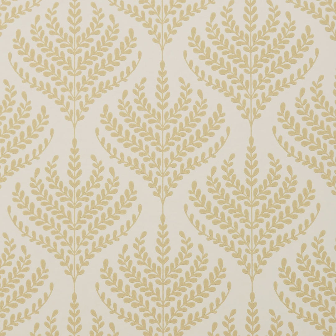 Liberty-fabrics-interiors-wallpaper- 07231004M-paisley-fern-fennel-yellow-archive-block-printed-wallcovering-fennel-soft-yellow-fern-print-design-pattern