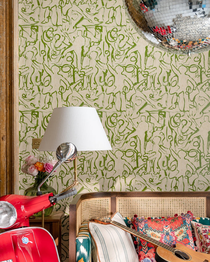 Mind The Gap On The Stage Greenery Woodstock Collection luxury Wallpaper wall covering Lifestyle on the wall image MTG 