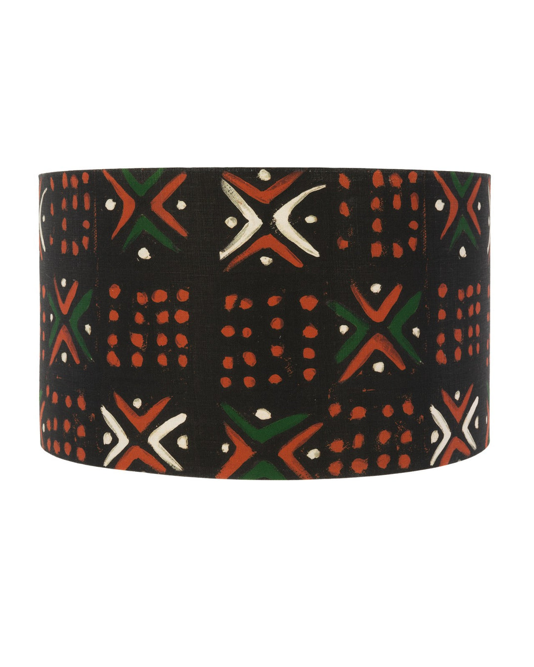 Mind-the-gap-Kimate-lampshade-Malian-print-block-pattern-hand-blocked-black-white-red-green-Aftrcan-Bogolan-traditional-print-fabric-pattern 