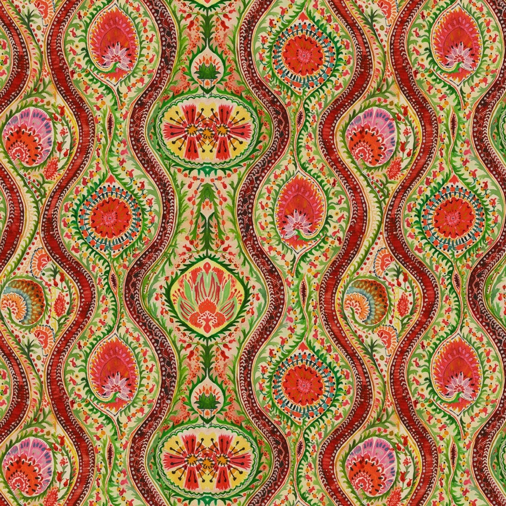 Mind-the-gap-hippie-paisley-wallpaper- WP20616-swirl-pink-red-woodstock-collection-wallpaper-motifs-green-boho-style-walls-printed