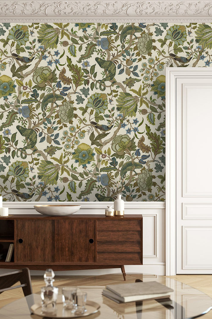 Josephine-munsey-wallpapers-interiors-chameleon-trail-floral-neutral-green-blue-wallpaper-formal-lounge