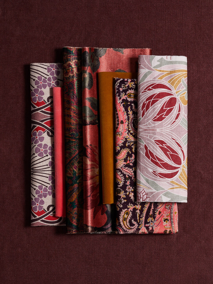 liberty-fabrics-emberton-linen-paisley-design-red-purple-coral-moodboard-samples