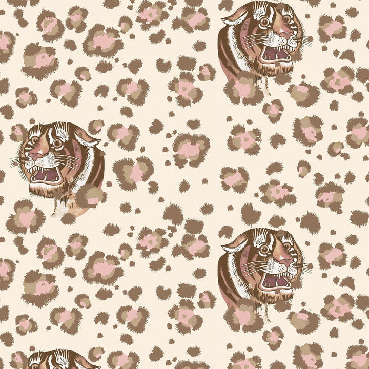 wear-the-walls-bubastis-tiger-heads-leopard-print-pattern-wallpaper-design-hand-painted-printed-UK-artisan-designer-wallpaper-pink-beige-cream-fawn