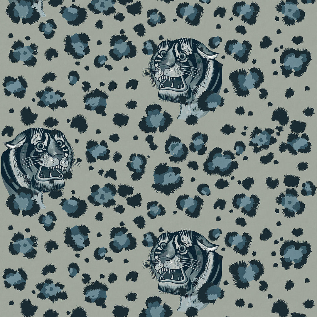 wear-the-walls-bubastis-tiger-heads-leopard-print-pattern-wallpaper-design-hand-painted-printed-UK-artisan-designer-wallpaper-sea-foam-blues-greens-teal