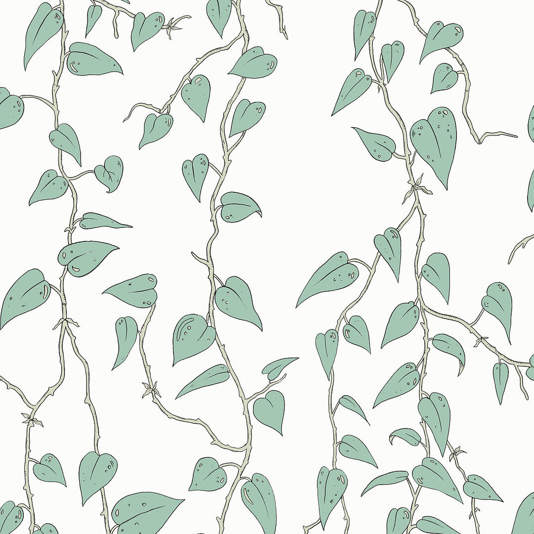 wear-the-walls-cascada-chalk-white-leaf-vine-trailing-print-wallpaper-leaf-pattern-Scandi-British-artisan-luxury-retro-70's-pattern 