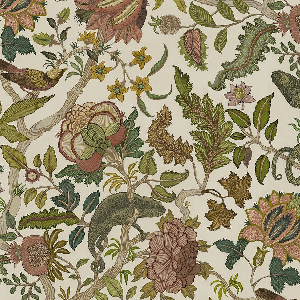 Josephine-munsey-wallpapers-interiors-chameleon-trail-floral-green-dusky-pink-wallpaper