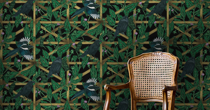 hex-and-henbane-Artopos-trellis-wallpaper-black-background-darker-gothis-edge-pattern-british-artisan-designer-wallpaper
