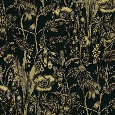 Alnwick-Hex-and-Henbane-Lucy-Bentley-Wallpaper-black-metallic-gold-deadly-plants-darker-edge-british-brand-artisan-made-wallcoverings-edgy-macabre 