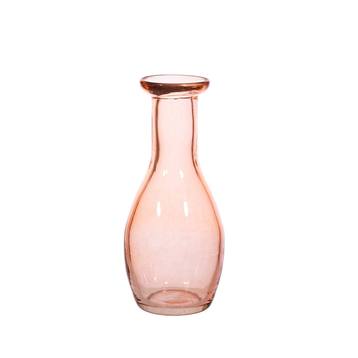 green-bottle-neck-recycled-glass-flower-vase-pink