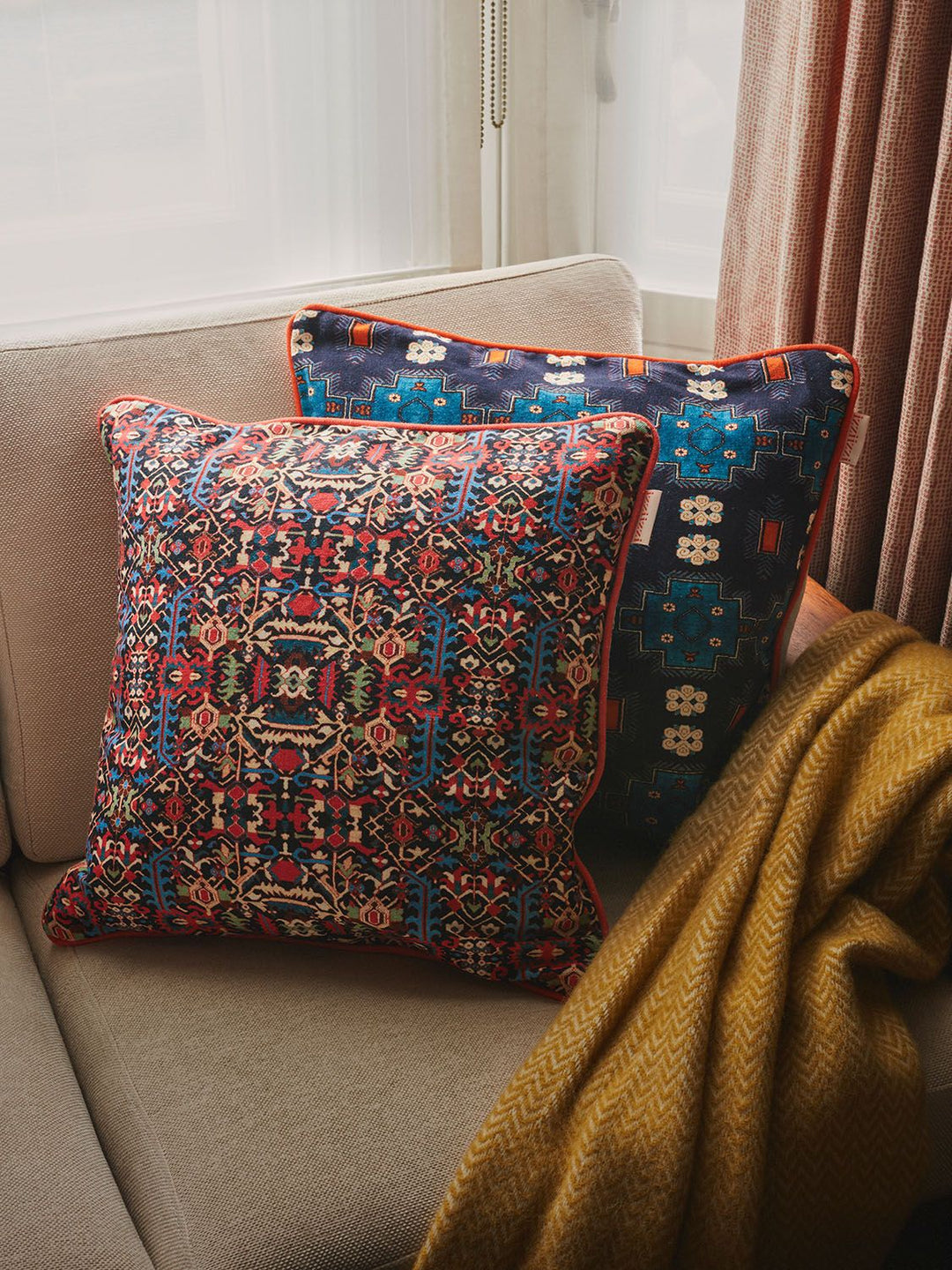 leila-izziizzi-cushion-aztec-design-multi-coloured-blue-red-british-designer-uk-made