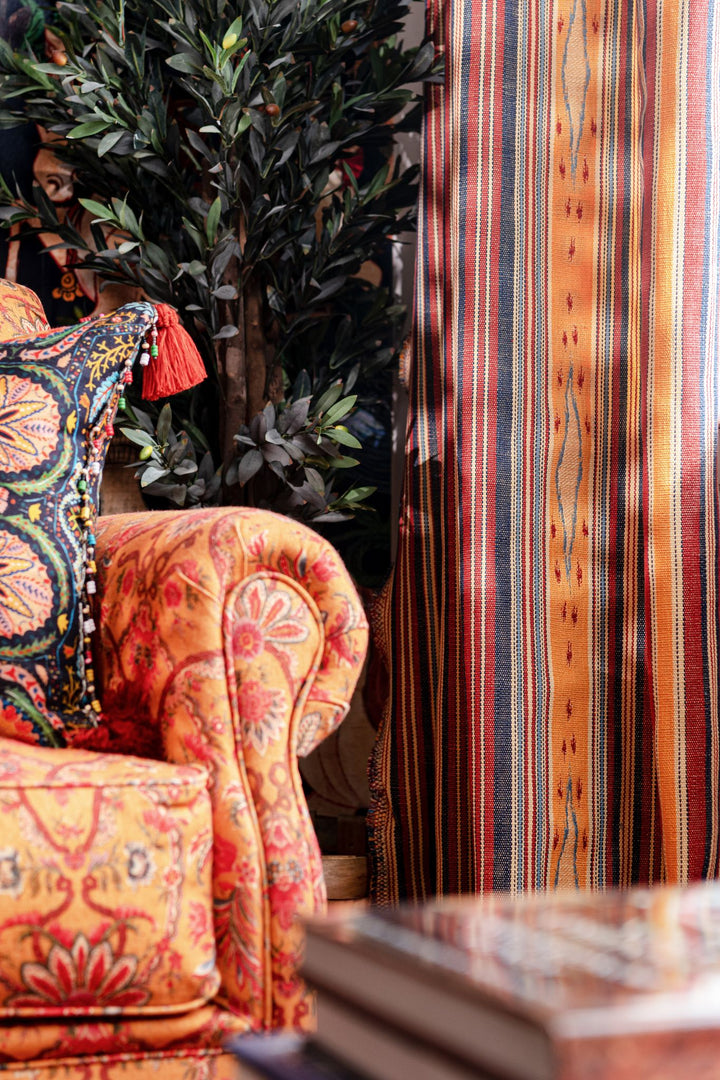 mind-the-gap-woodstock-fabrics-neyshabour-woven-striped-ikat-yellow-blue-red-design-fabric