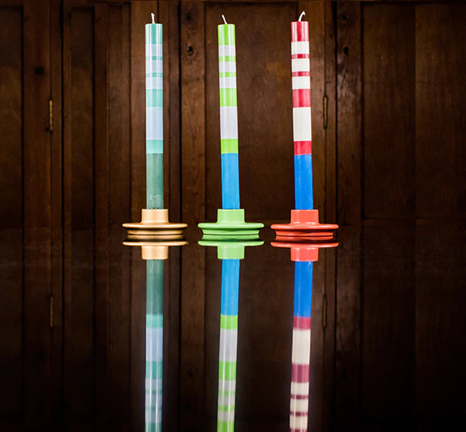 Variable Stripes Mix Coloured Candles