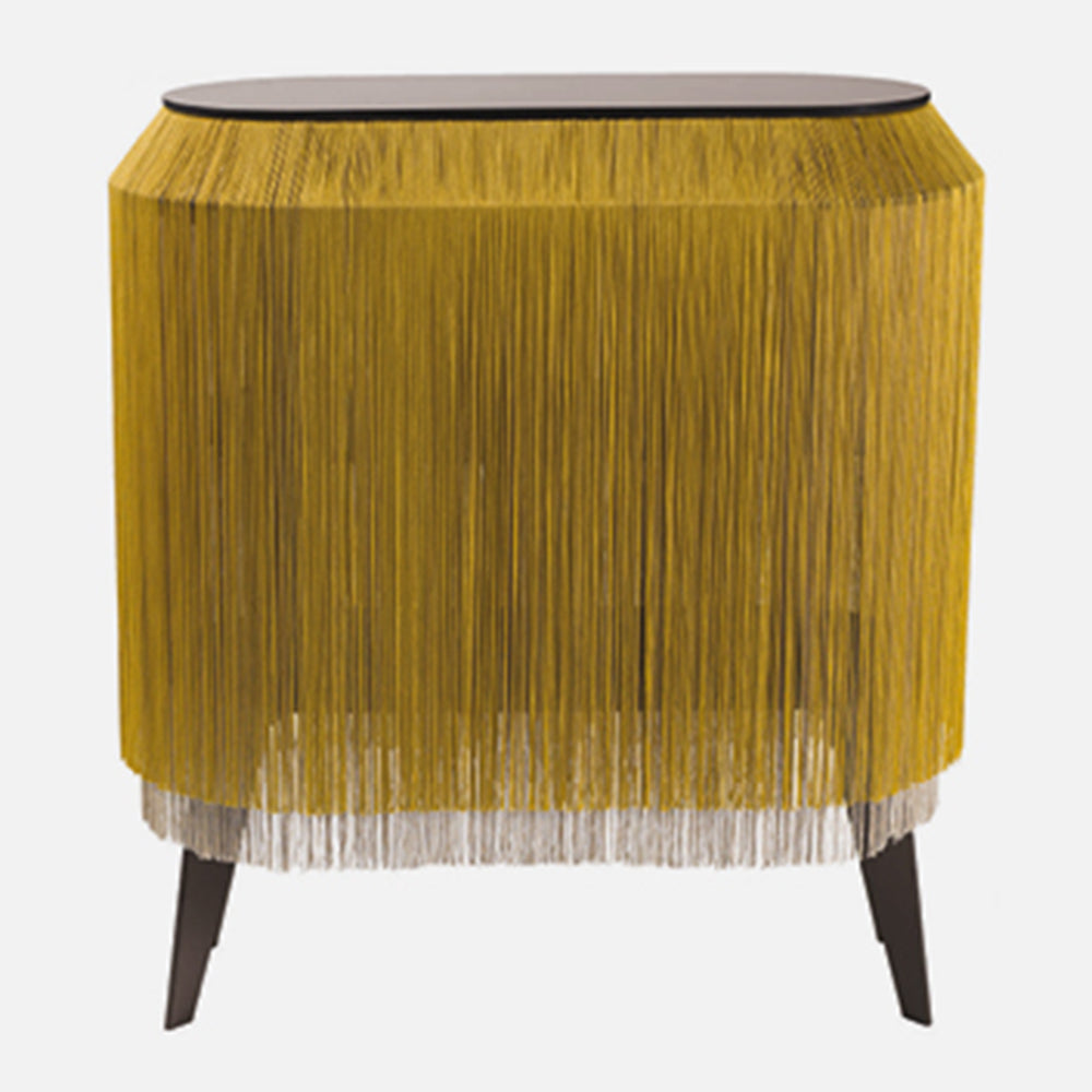 Ibride Baby Alpaga Fringed Bedside Table Chic Gold