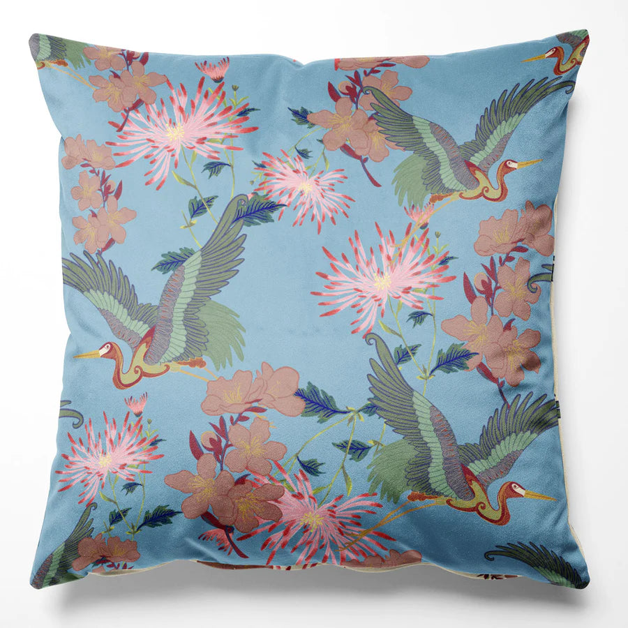 Tatie-Lou0Blossom-Cushion-velvet-cranes-blsoom-floral-japanese-style-cotton-velvet-cushion-sky-blue