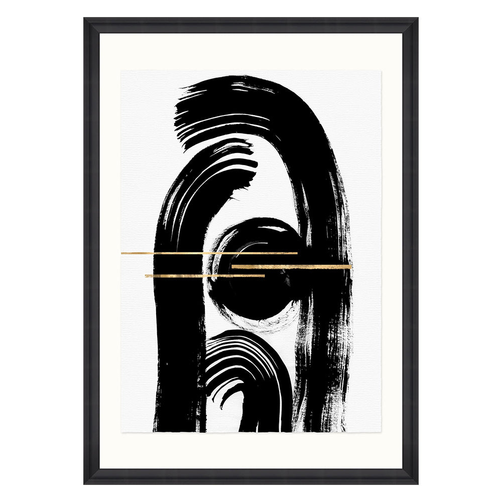 Mind The Gap black and white art print wall art gestural abstraction II abtsract black frame