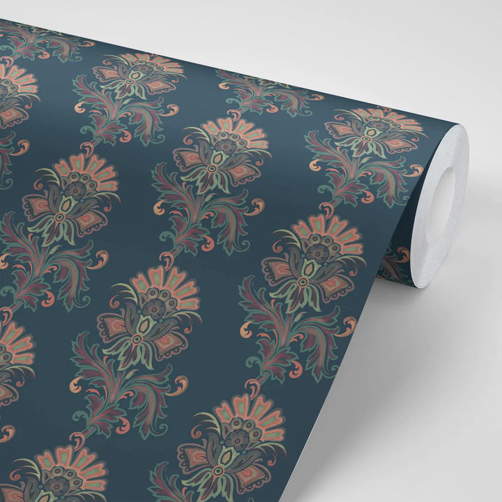 Tatie-lou-wallpaper-large-floral-fan-bold-printed-repeated-hand-drawn-midnight