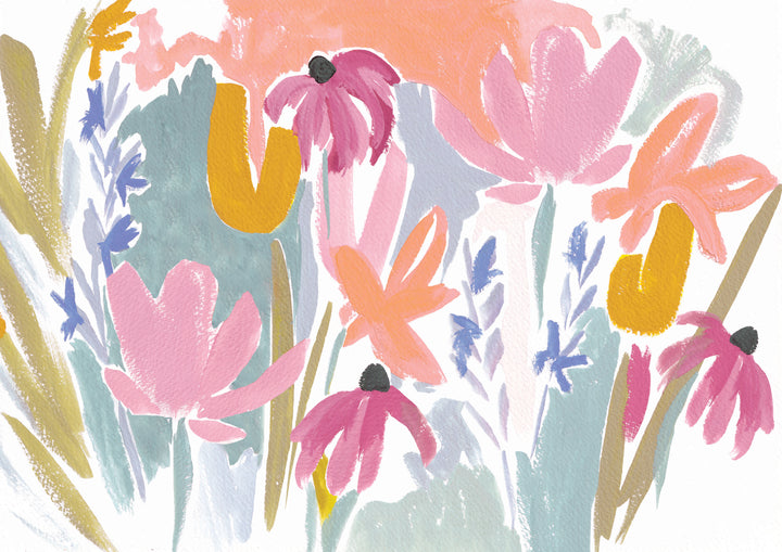  Candice-gray-textile-designer-abstract-brushstroke-flower-meadow-floral-print-a3-pink-yellow-green-orange-coral