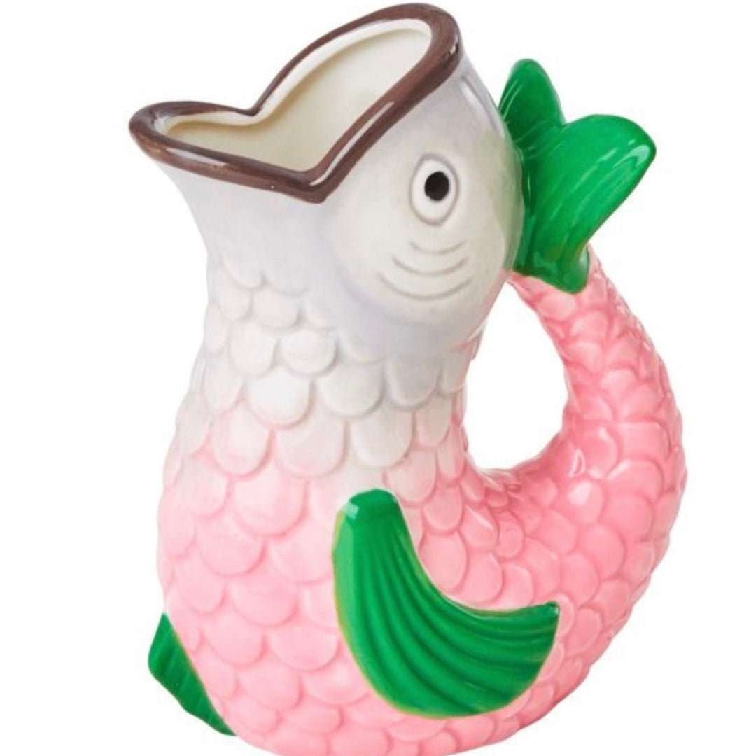 rice-dk-ceramic-fish-guggle-mini-jug-vase-painted-ornament-novelty-jar-