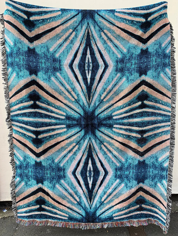 Tatie-Lou-throws-blankets-cotton-woven-jacquard-knit-diamond-colourfull-reverse-woven-designer-blanket-wall-art
