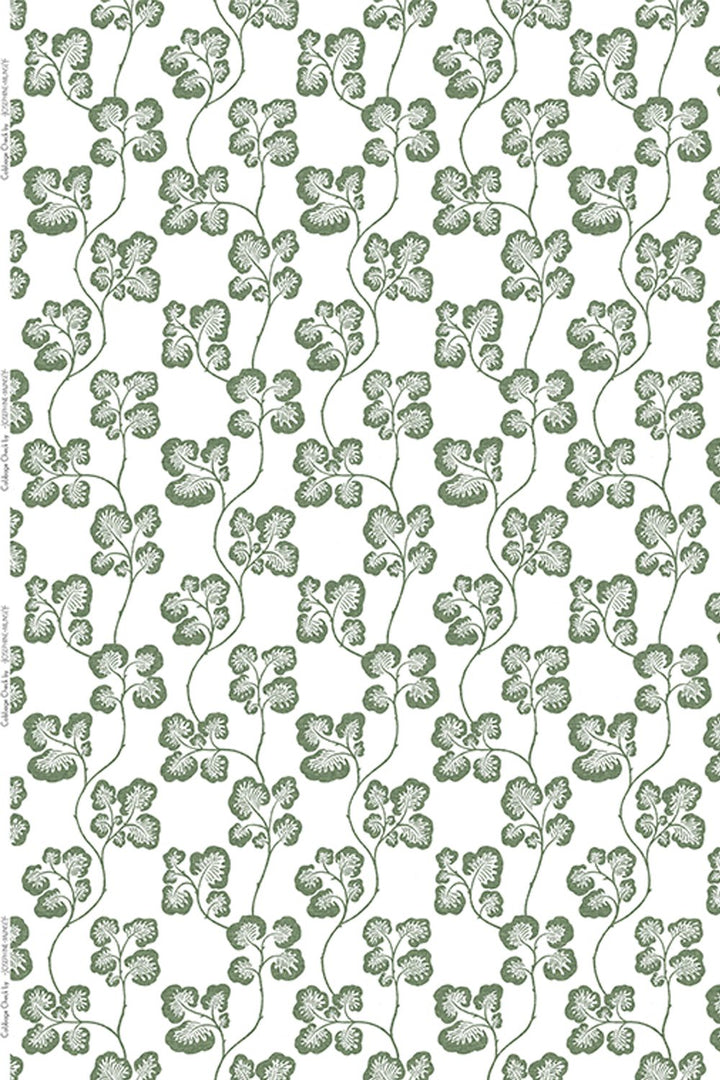 Cabbage Check 100% Linen Fabric - Green