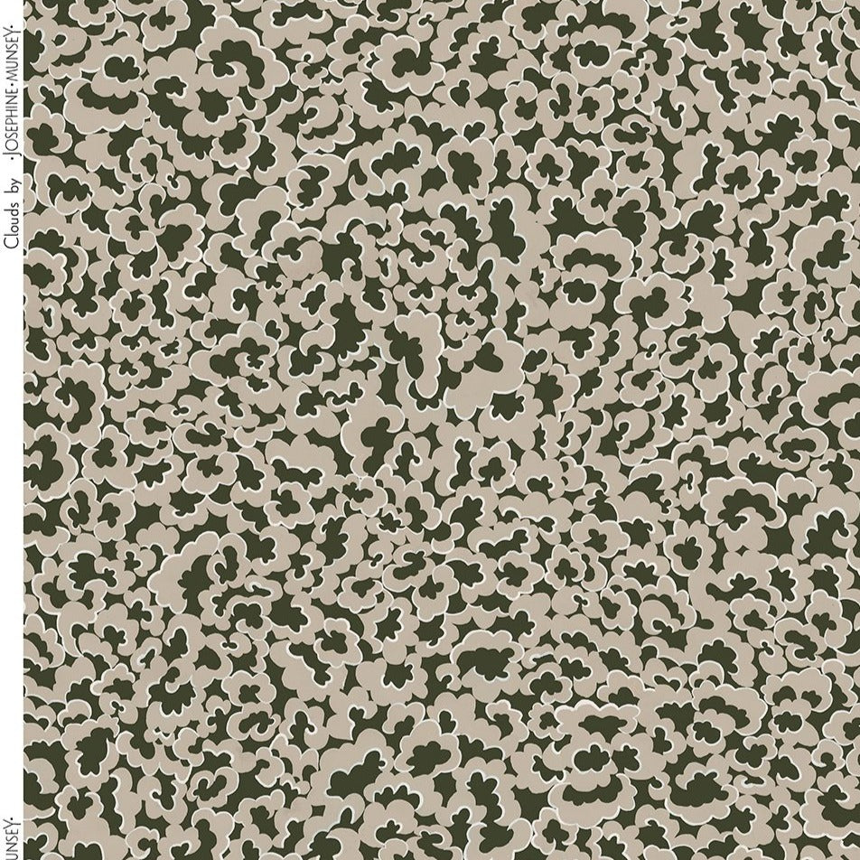 Josephine-munsey-fabrics-100%-linen-clouds-dark-green-beige-white-soft-clouds-small-repeat-background-pattern-textile