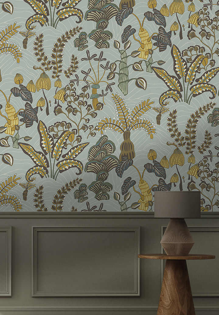 Woodland Floor Wallpaper Celadon and Lemon
