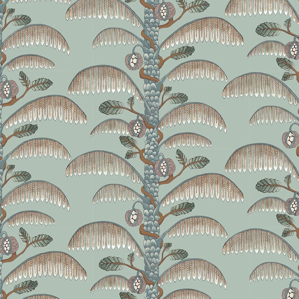 Josephine-Munsey-wallpaper-Palm-stripe-climbing-tropical-fern-palm-print-british-made-artisan-designer-radmoor-blue