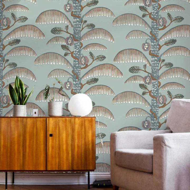Josephine-Munsey-wallpaper-Palm-stripe-climbing-tropical-fern-palm-print-british-made-artisan-designer-radmoor-blue 