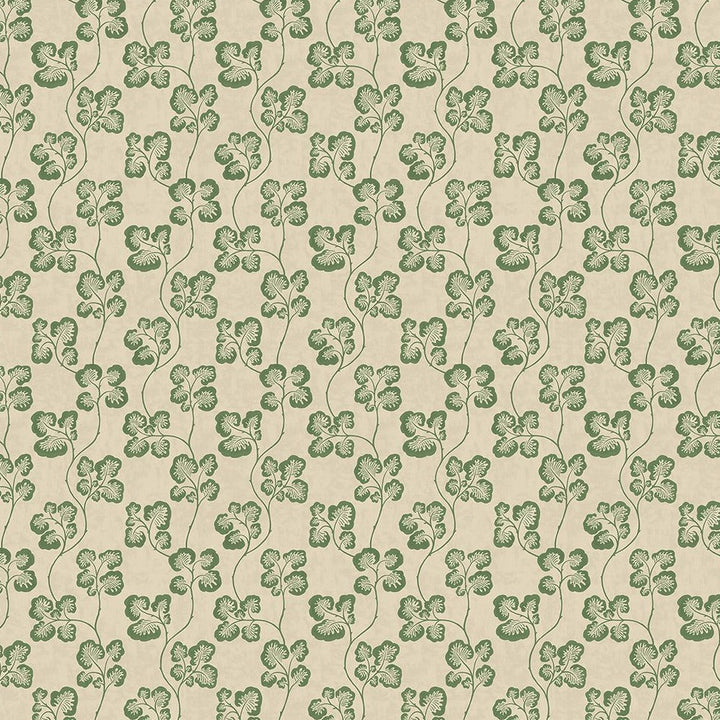 Josephine-Munsey-Cabbage-check-wallpeper-check-repeat-climbing-leaf-pattern-retro-cottage-pattern-Brookes-green-and-edge-sand