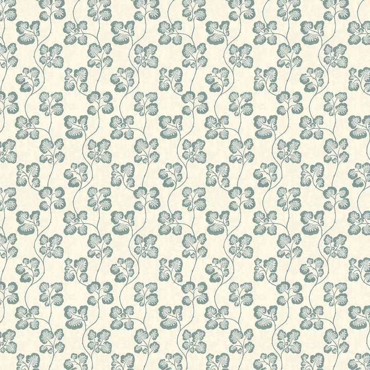 Josephine-Munsey-Cabbage-check-wallpeper-check-repeat-climbing-leaf-pattern-retro-cottage-pattern-Blue-and-clarke-white-