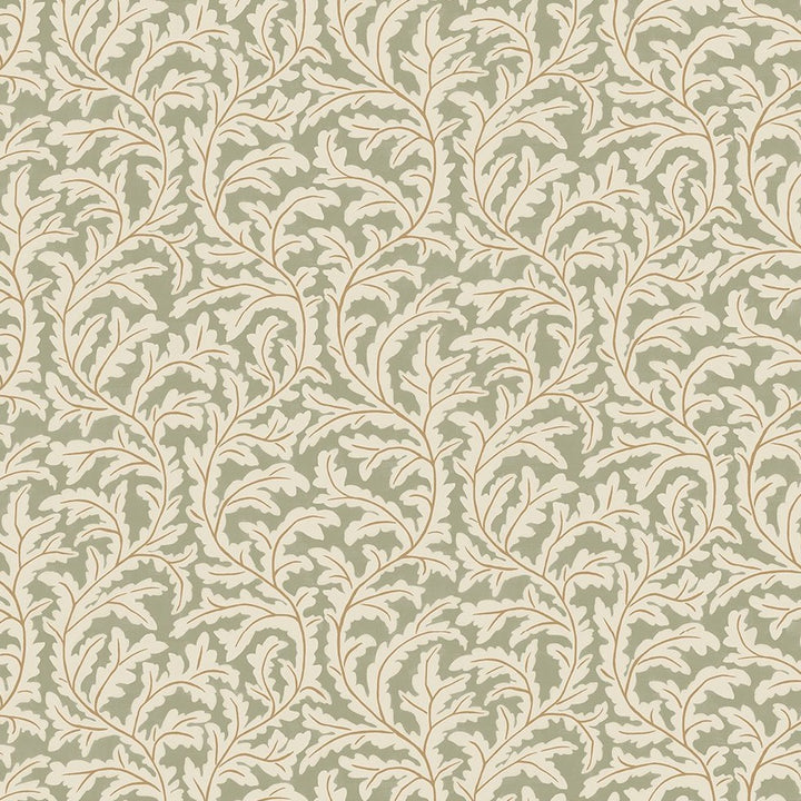 Josephine-munsey-wallpaper-Frond-ogee-oak-leaf-pattern-trailing-repeat-wallpaper-natural-print-hand-painted-cottage-country-pattern-sage