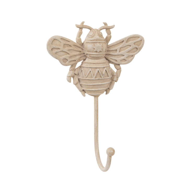 ornamental-metal-bee-wall-hook-metal-powder-coated-cream-trinket-hook-detailed
