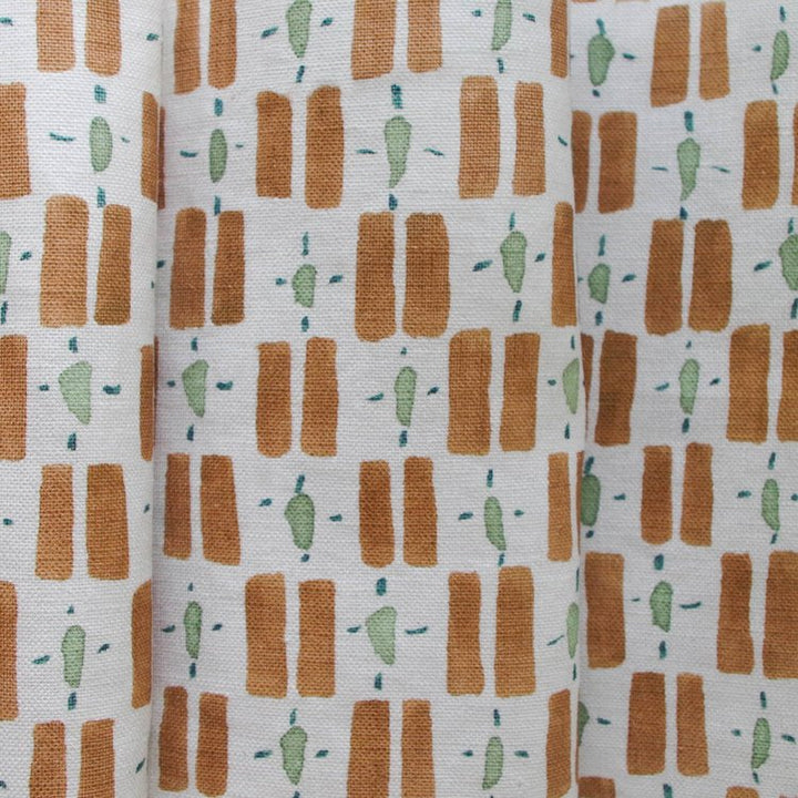 Lowri-textiles-little-check-box-print-check-terracotta-green-pops-white-background-linen-cotton-british-print-designer-uk-organic-cotton-welsh-blanket-inspo-Jo-Faulkner